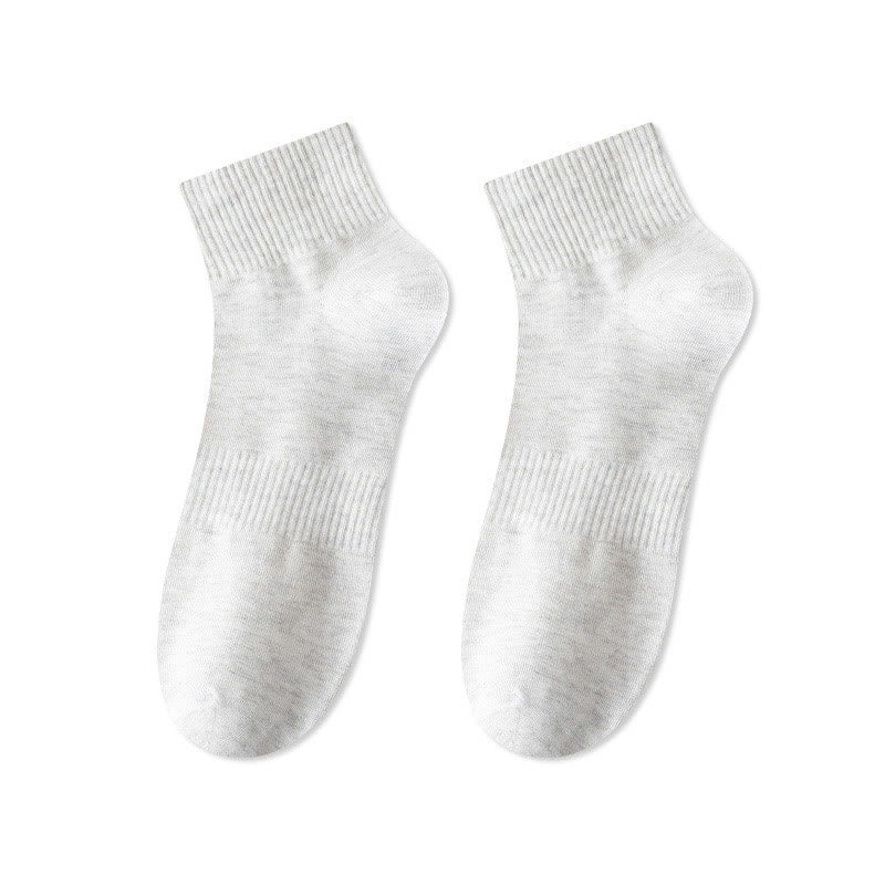 Chaussettes courtes respirantes en coton doux (7 paires) - Gris clair - EU43-48 (US9.5-13.5) - image 14