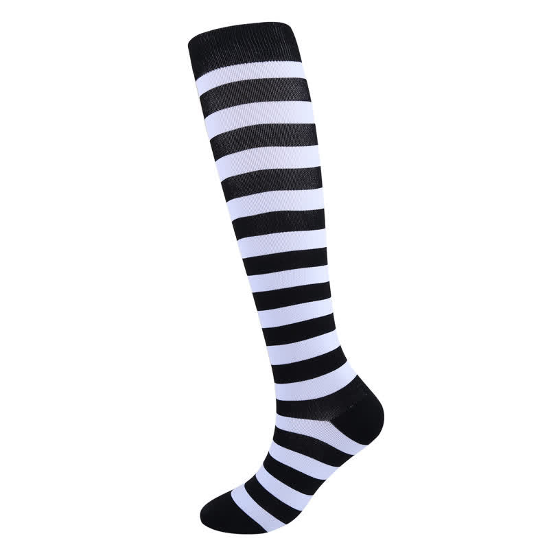 Chaussettes de compression à rayures colorées (3 paires)