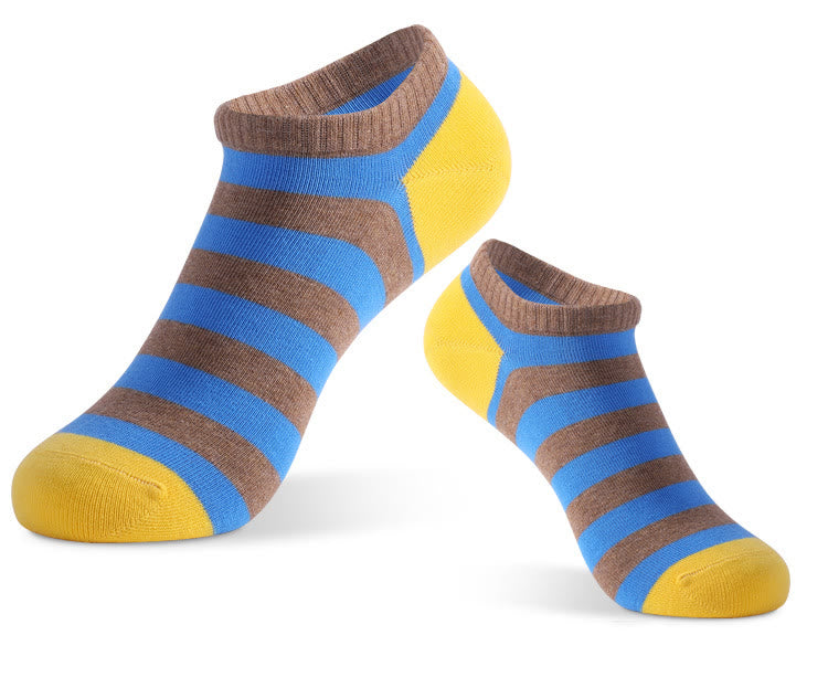 Chaussettes en coton à rayures colorées (5 paires)