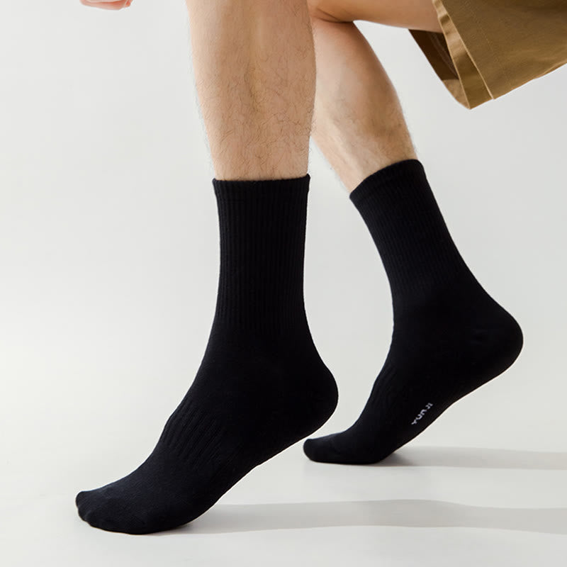 Chaussettes épaisses de couleur unie grande taille (5 paires)
