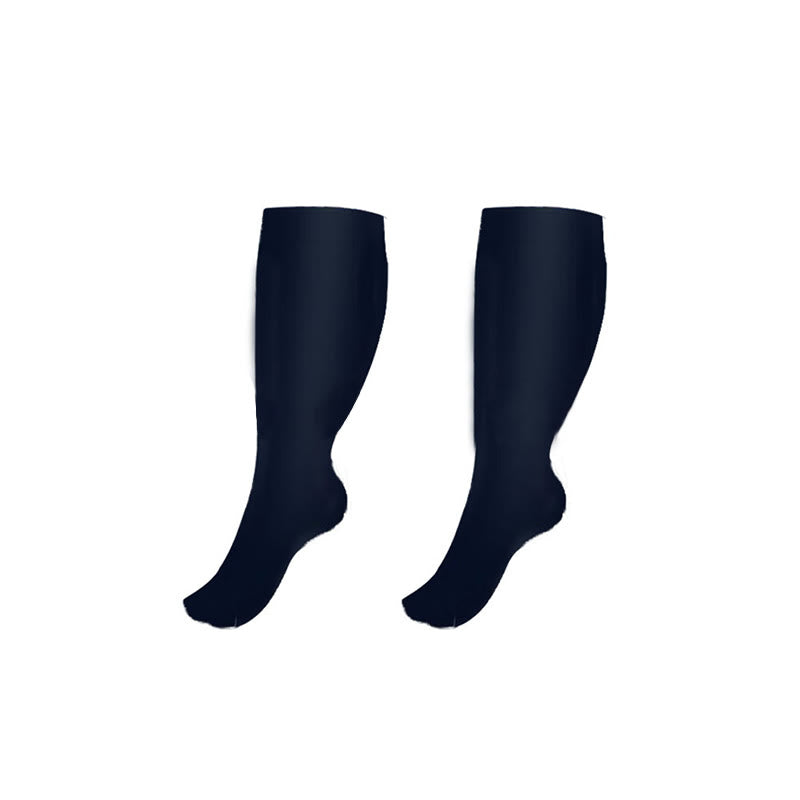 Chaussettes de compression de couleur unie grande taille (3 paires)