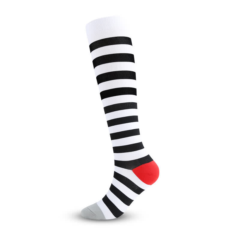 Chaussettes de compression à rayures colorées (3 paires)