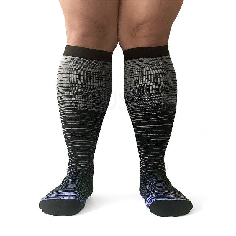 Chaussettes de compression à filaments violets grande taille (2XL-7XL) (3 paires)