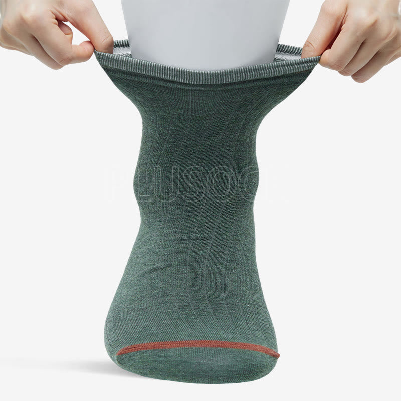 Chaussettes en coton à doublure couleur pure grande taille (6 paires)