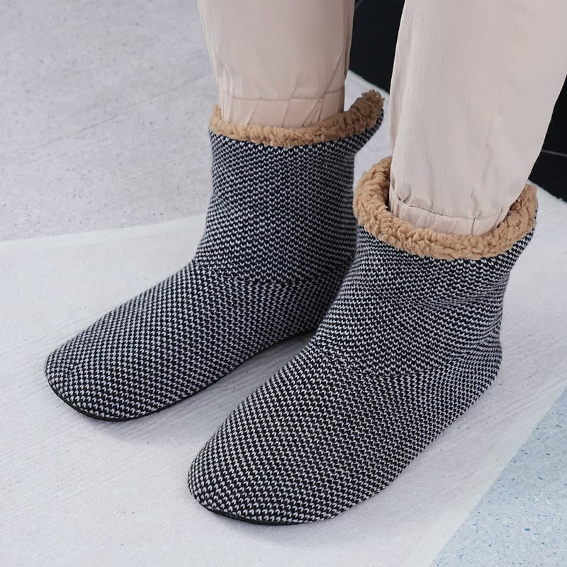 Chaussettes antidérapantes en polaire grande taille (2 paires)