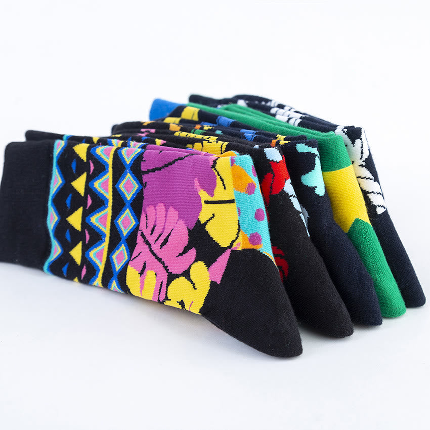 Chaussettes à motifs abstraits grande taille (5 paires)