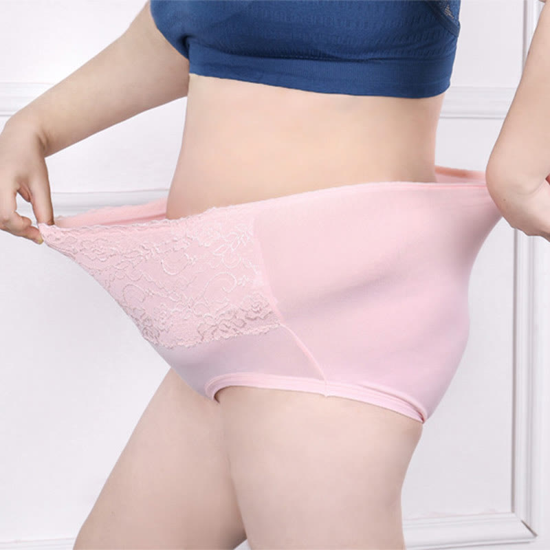 Culotte taille haute en dentelle grande taille (lot de 4)