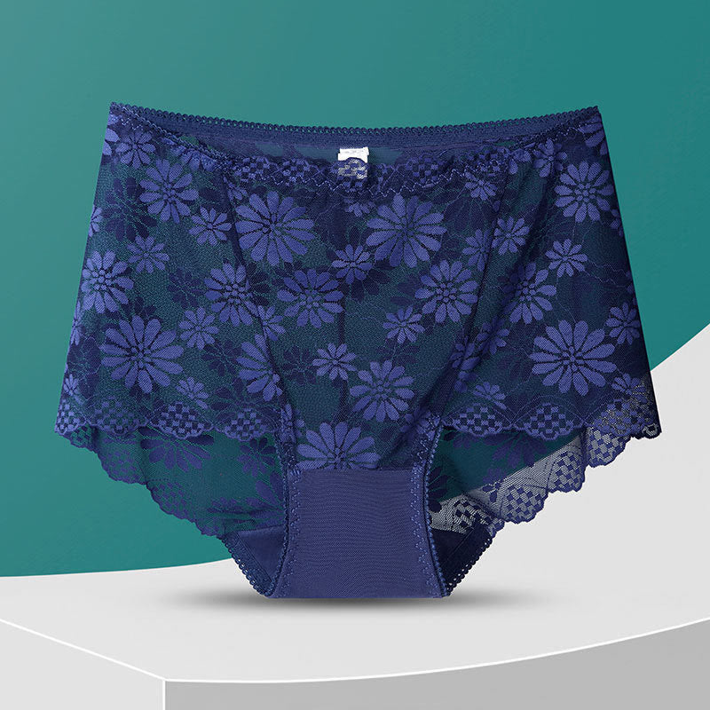 Culotte taille haute en dentelle florale grande taille (5 paires)