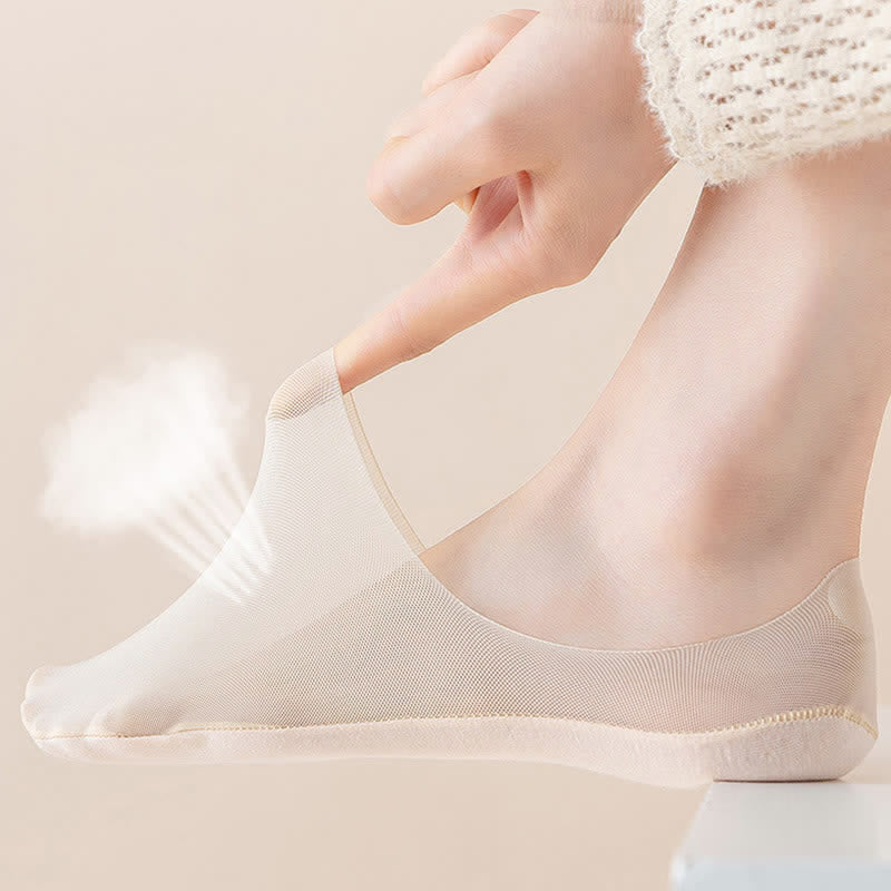 Chaussettes invisibles en soie glacée grande taille (5 paires)