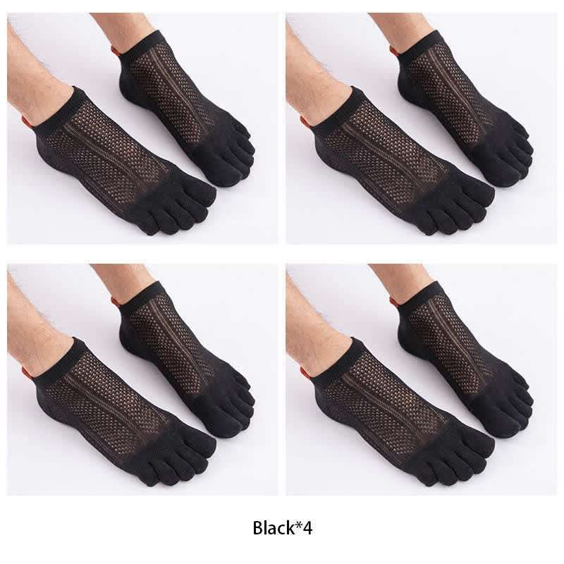 Chaussettes d'alignement en coton à cinq orteils grande taille (4 paires)