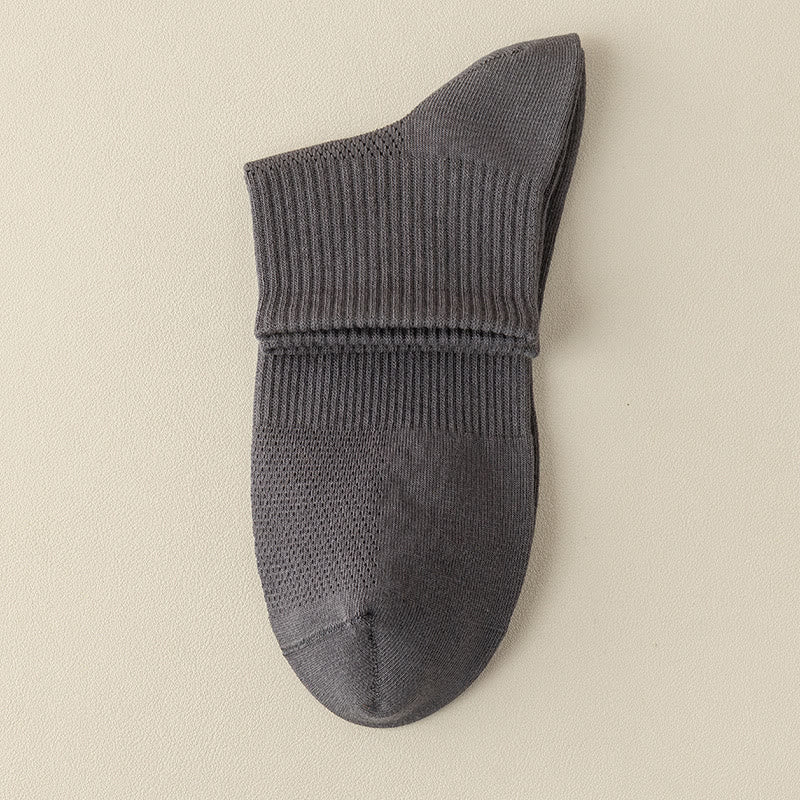 Chaussettes mi-mollet en maille sans couture grande taille (5 paires)