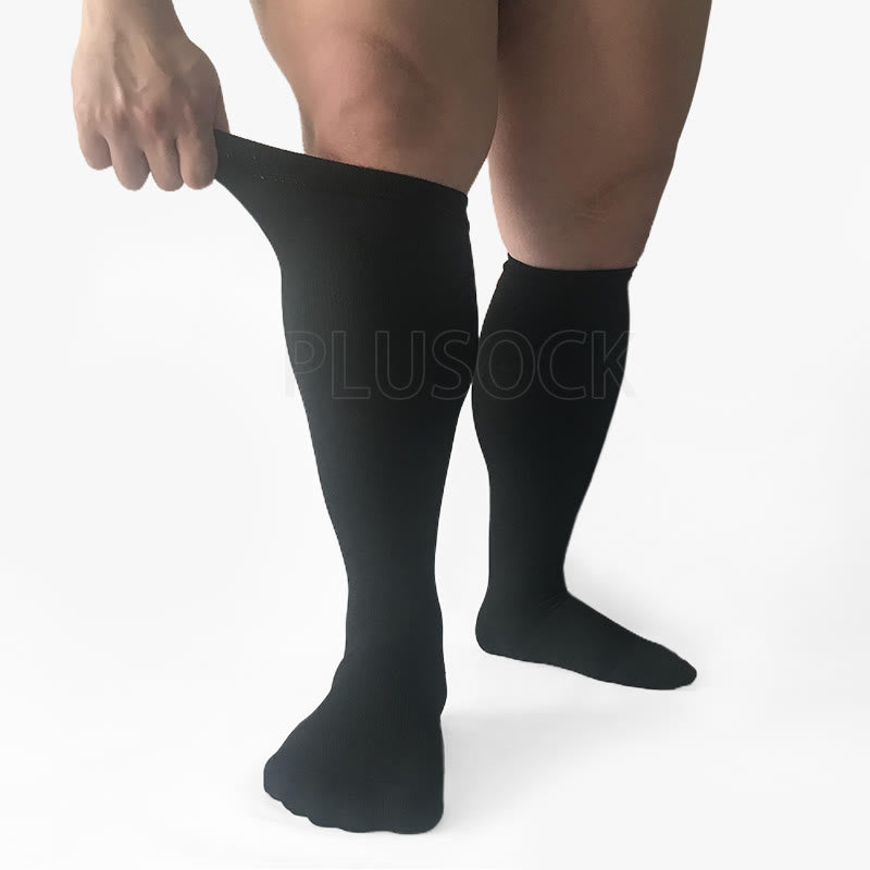 Chaussettes de compression noires grande taille 2XL-7XL (15-20 mmHg)