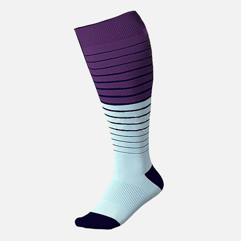 Chaussettes de compression rayées à blocs de couleurs grande taille (3 paires)