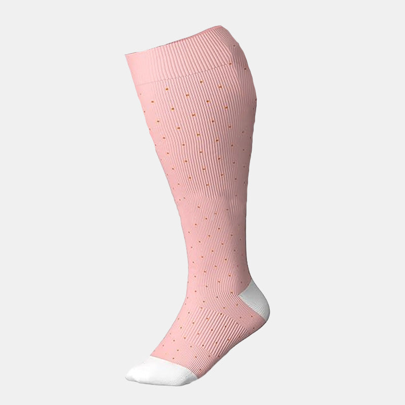 Chaussettes de compression à pois roses grande taille (3 paires)