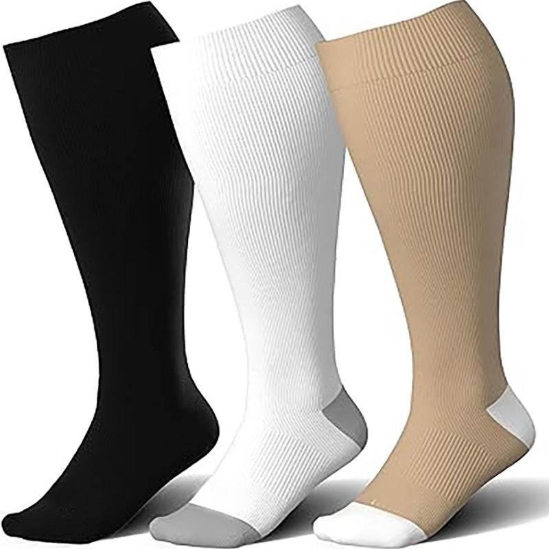 Chaussettes de compression élastiques de sport grande taille (3 paires)