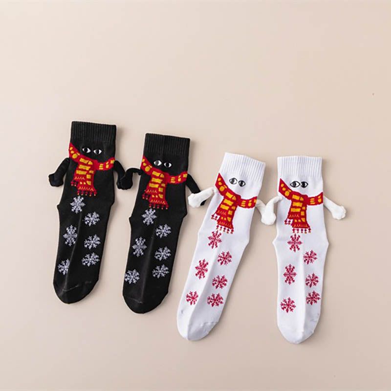 Chaussettes de Noël à motifs mains qui se tiennent (4 paires) - image 5