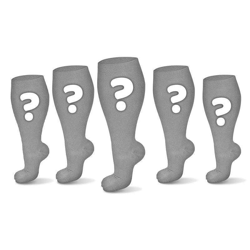 Chaussettes de compression grande taille (boîte mystère) (5 paires)