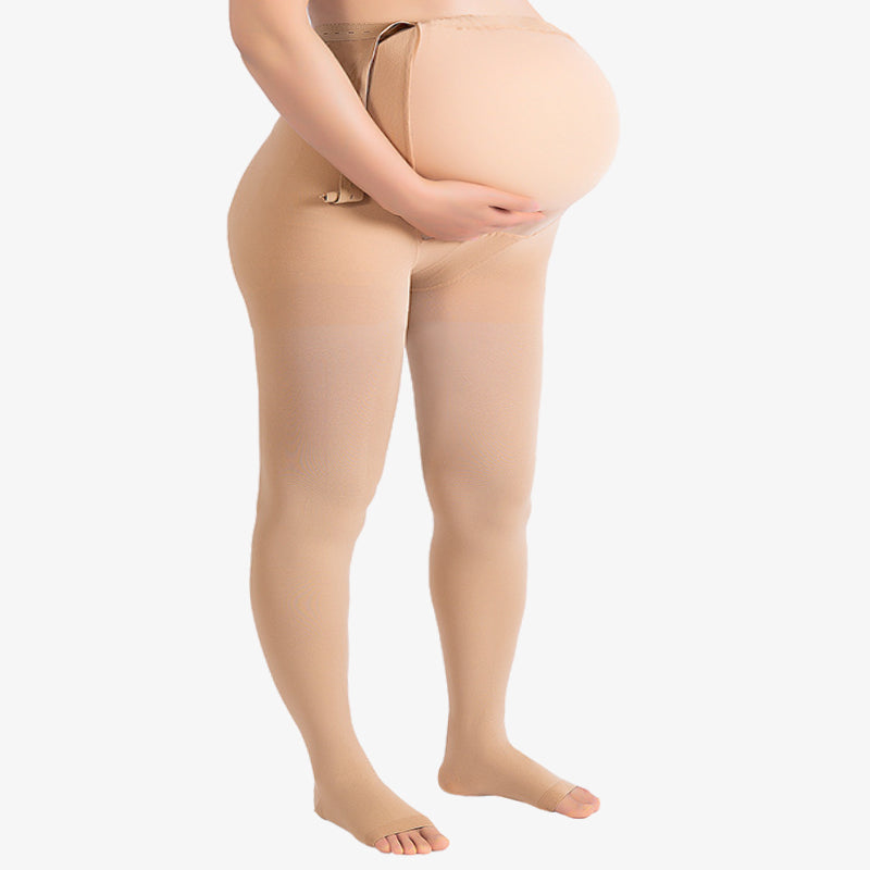 Collants de contention médicaux sans pieds pour femmes enceintes, grande taille (15-20 mmHg) - Nu - 4XL - image 8