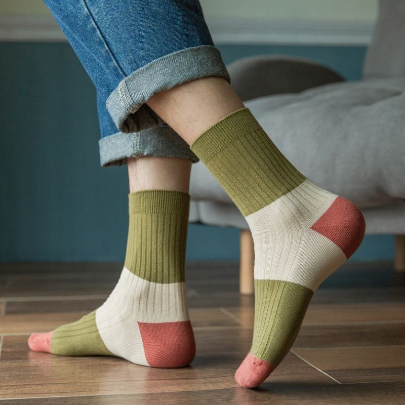 Chaussettes courtes contrastées grande taille (5 paires)