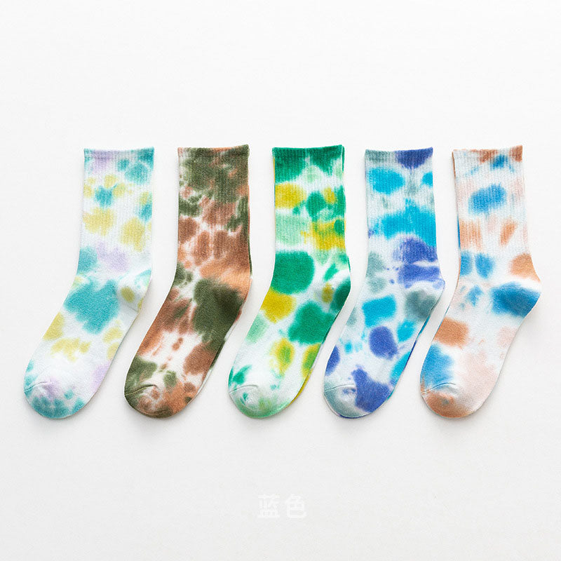 Chaussettes courtes tie-dye grande taille (5 paires)