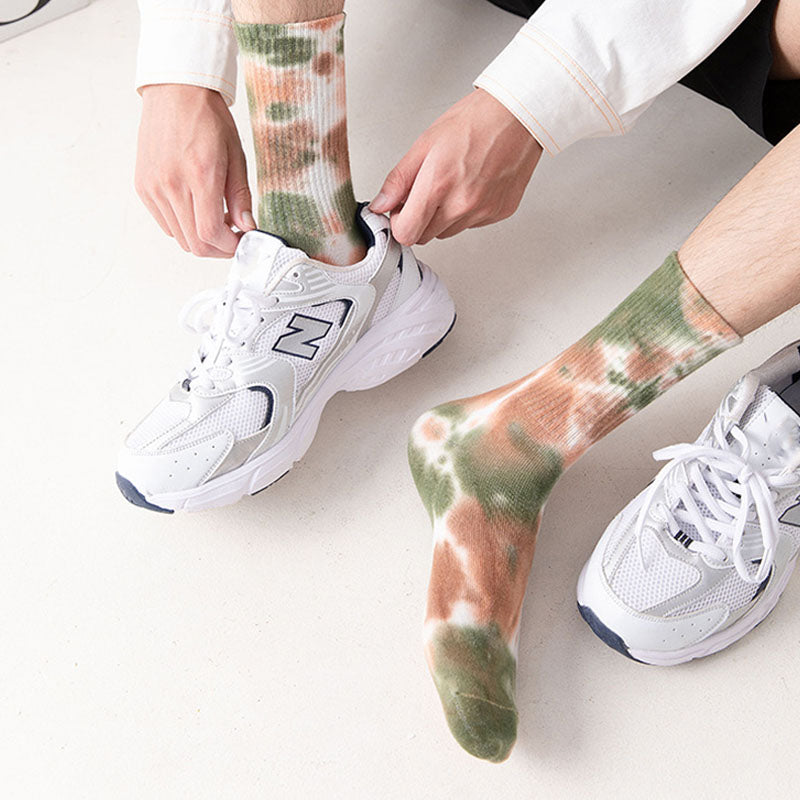 Chaussettes courtes tie-dye grande taille (5 paires)