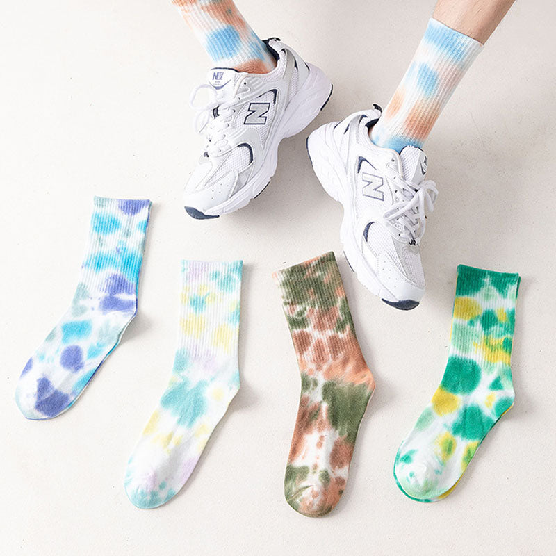 Chaussettes courtes tie-dye grande taille (5 paires)