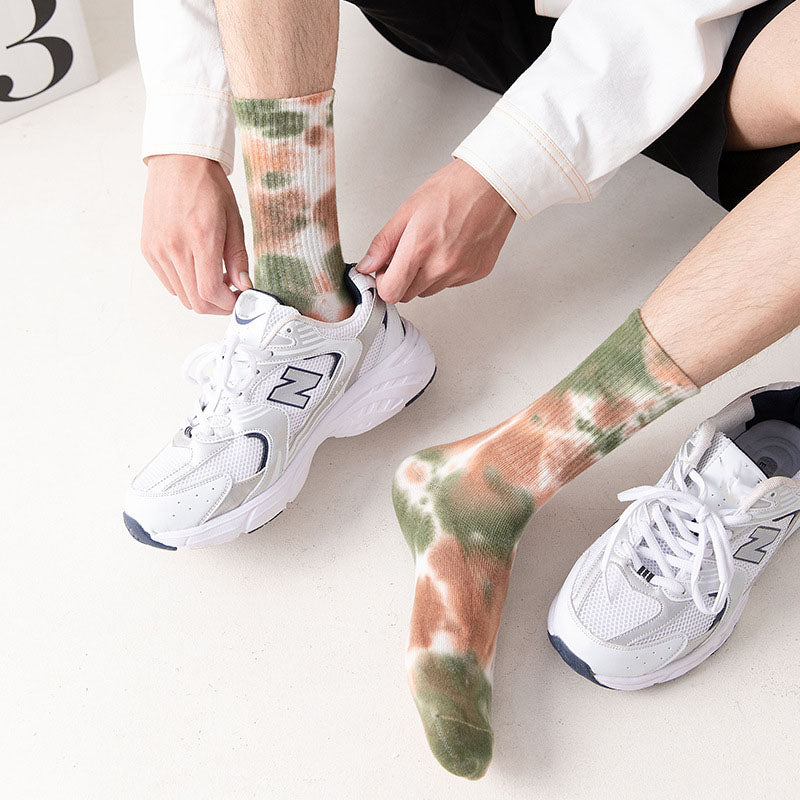 Chaussettes courtes tie-dye grande taille (5 paires)