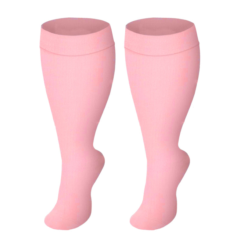 Chaussettes de compression roses grande taille (3 paires)