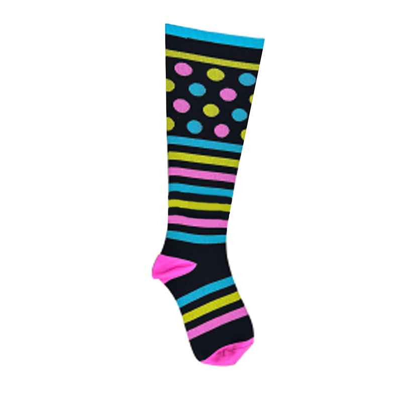 Chaussettes de compression à pois et rayures grande taille (3 paires)