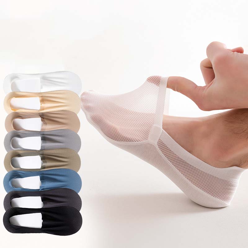 Chaussettes invisibles classiques en maille grande taille (4 paires)