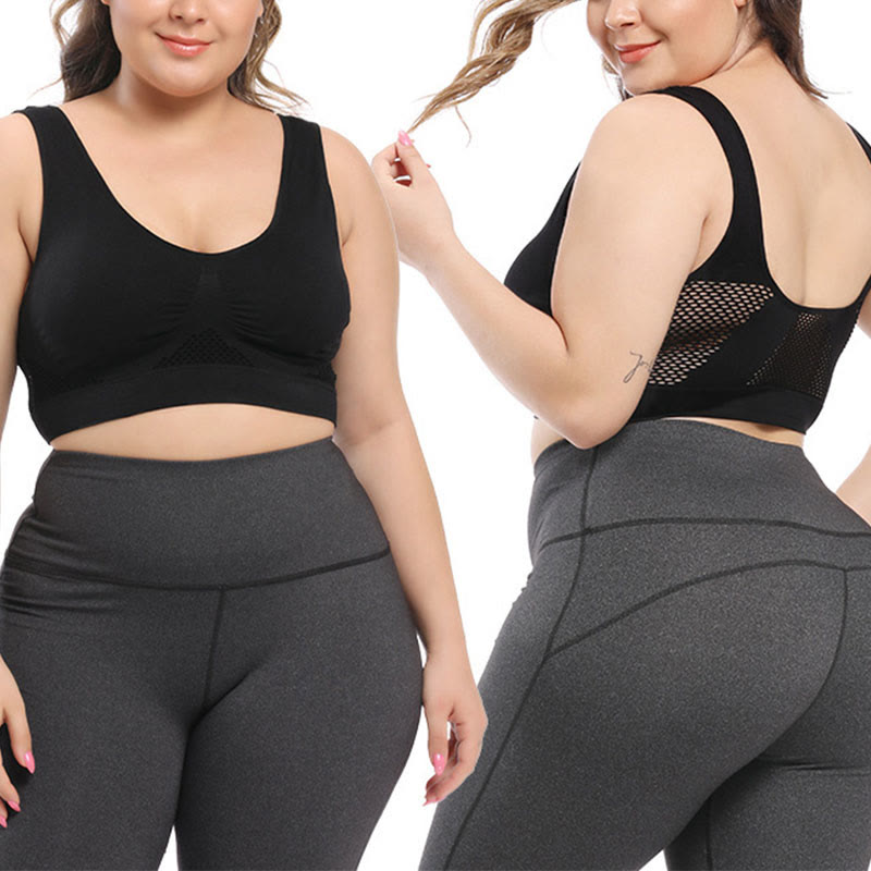 Soutiens-gorge de sport grande taille à découpes en maille (lot de 2)