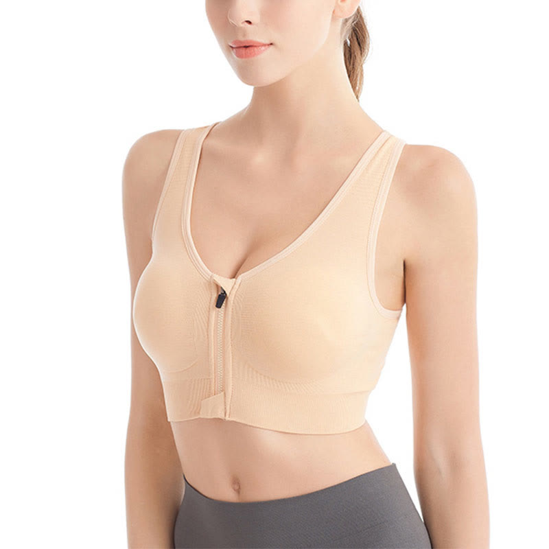 Soutiens-gorge de sport confortables à fermeture éclair sur le devant, grande taille (lot de 2)