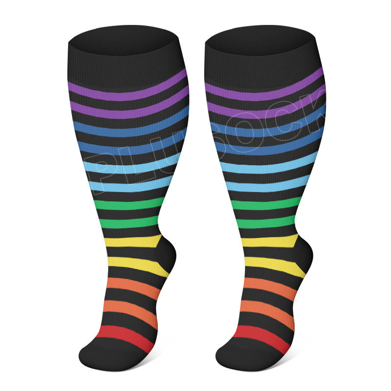 Chaussettes de compression à pois grande taille 2XL-4XL