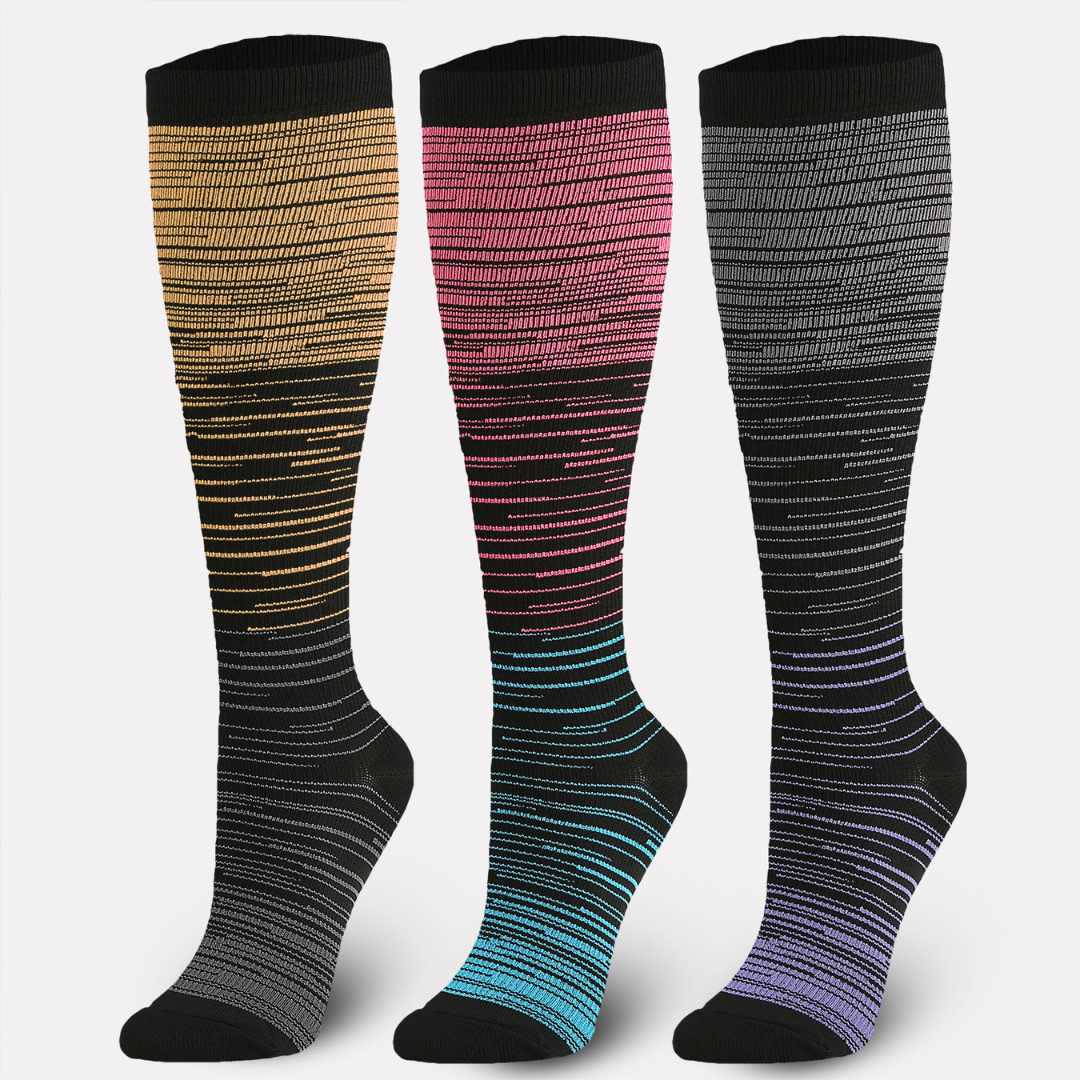 Chaussettes de compression Color Thin Lines (6 paires)