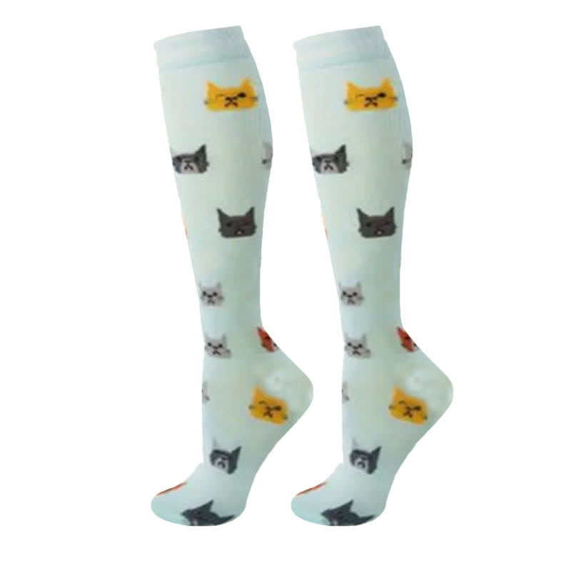 Chaussettes de compression à motifs de fruits et de café (6 paires)