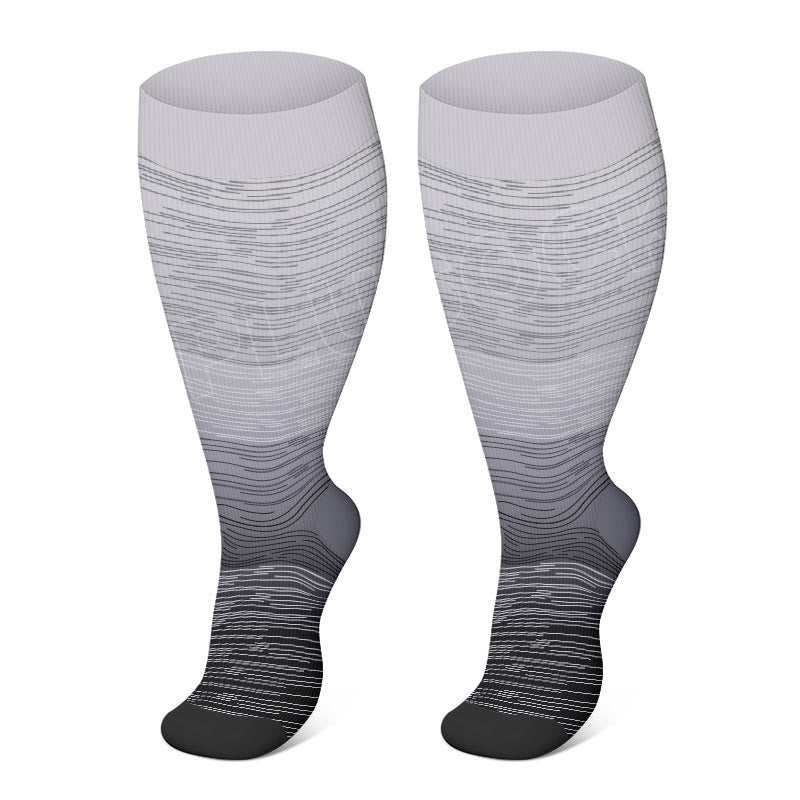 Chaussettes de compression dégradées de couleurs grande taille (3 paires)
