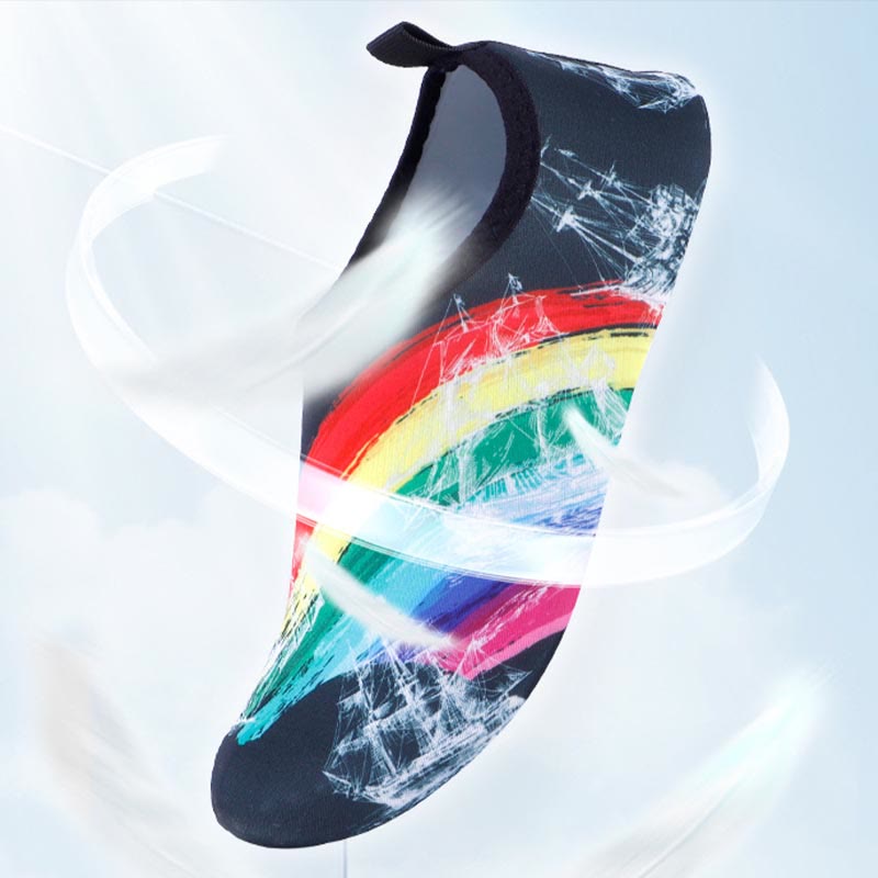 Chaussons-chaussettes arc-en-ciel grande taille