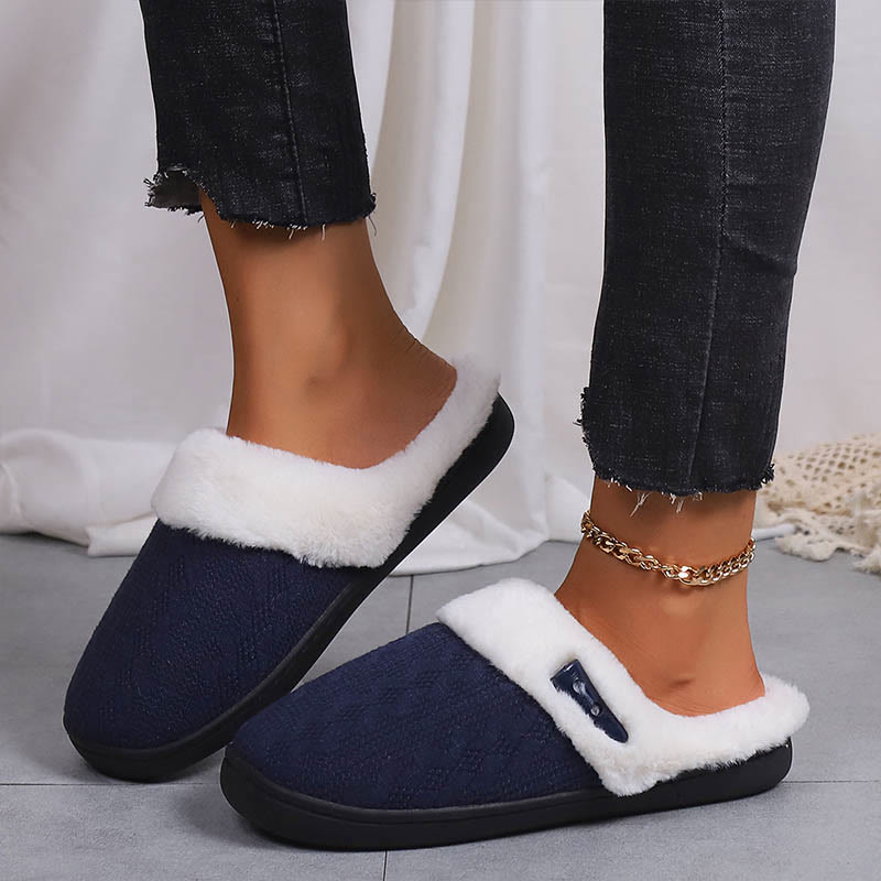 Chaussons en peluche à semelle souple grande taille