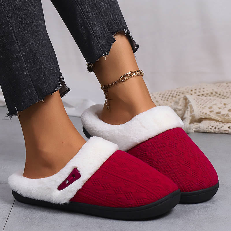 Chaussons en peluche à semelle souple grande taille