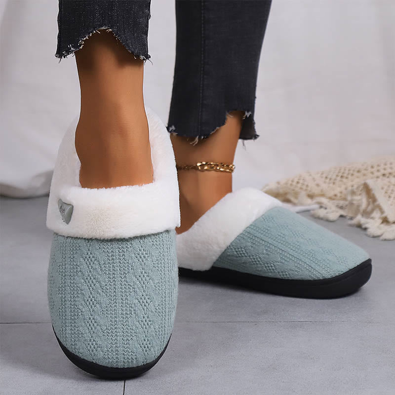 Chaussons en peluche à semelle souple grande taille