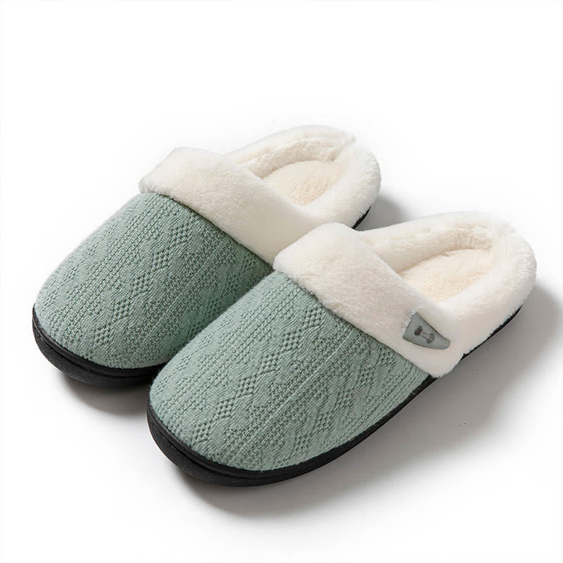 Chaussons en peluche à semelle souple grande taille