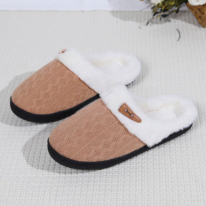 Chaussons en peluche à semelle souple grande taille