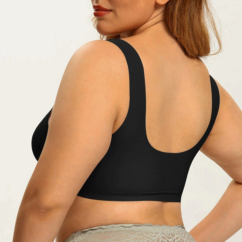 Soutiens-gorge sans armatures en dentelle à fermeture frontale grande taille