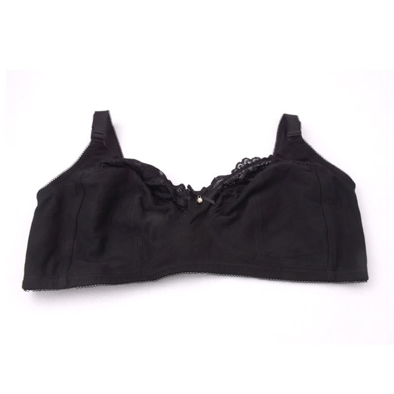 Soutiens-gorge sans armatures en dentelle noire grande taille