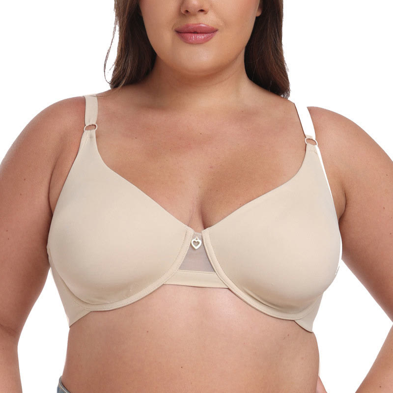 Soutiens-gorge grande taille en soie glacée sans trace, couverture complète