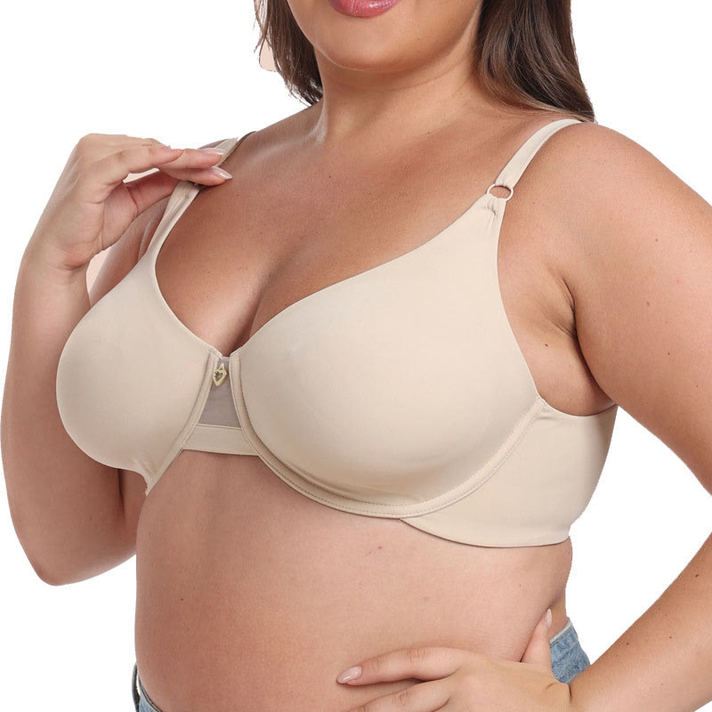 Soutiens-gorge grande taille en soie glacée sans trace, couverture complète