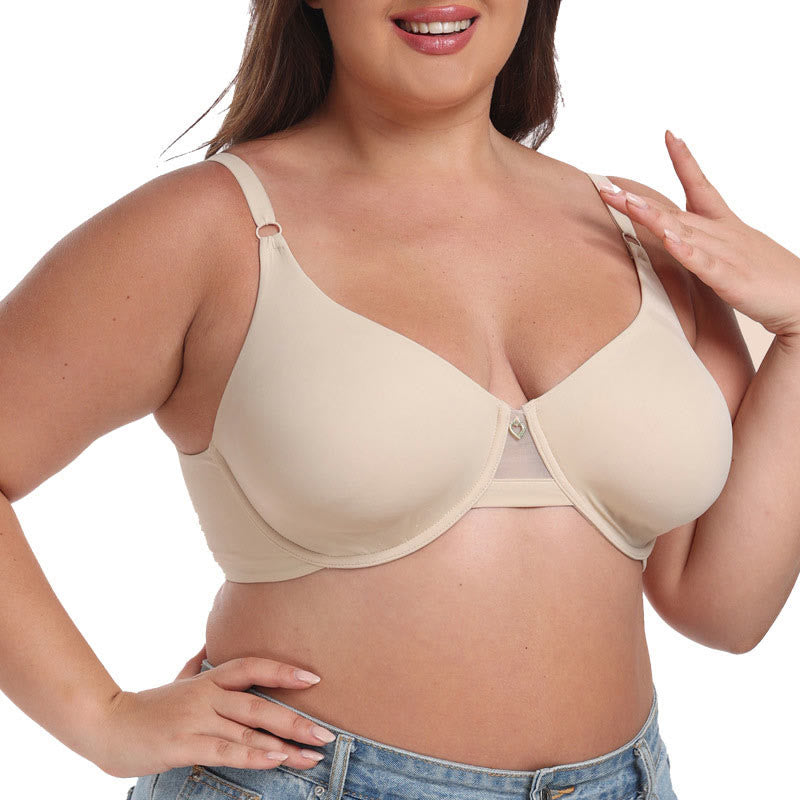 Soutiens-gorge grande taille en soie glacée sans trace, couverture complète