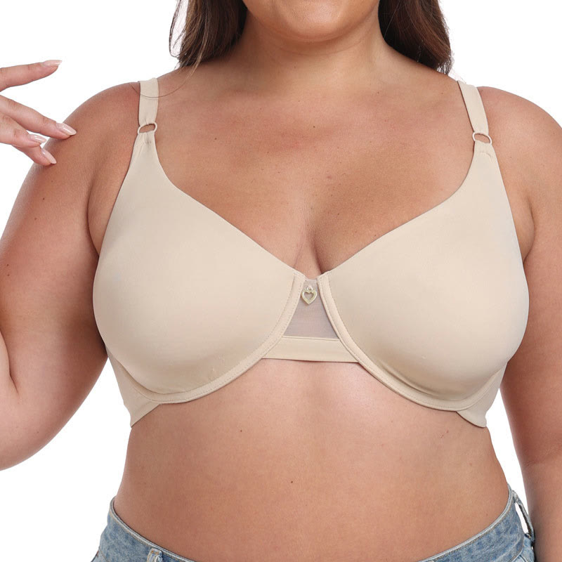 Soutiens-gorge grande taille en soie glacée sans trace, couverture complète