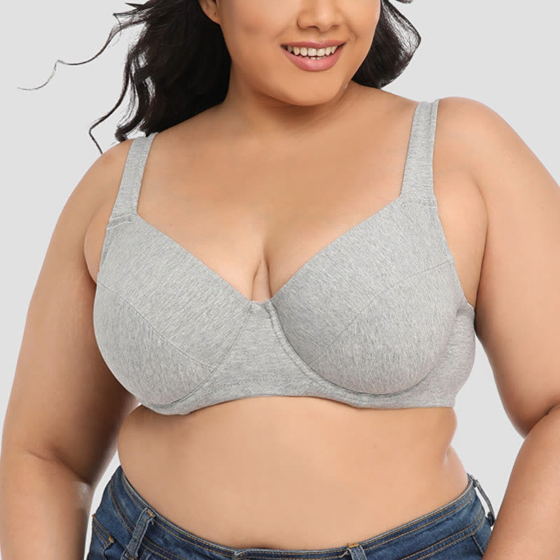 Soutiens-gorge gris grande taille à couverture complète