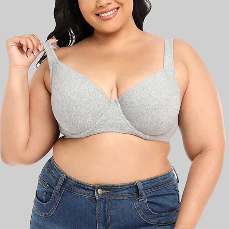 Soutiens-gorge gris grande taille à couverture complète